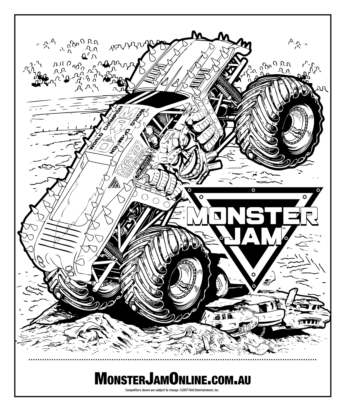 Monster Jam Colouring Page Peninsula Kids