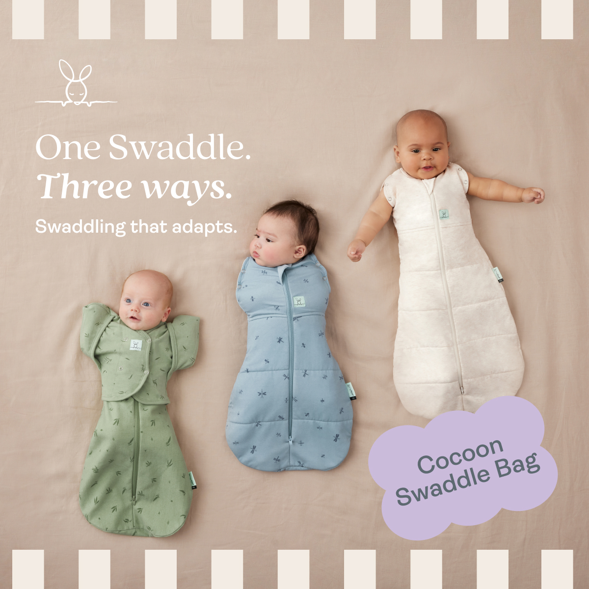 Are you expecting or do you know someone about to have babe? ergoPouch has you covered when it comes to swaddling. 

The Cocoon Swaddle Bag gives you 3-ways-to swaddle so you can discover how bubs like to sleep. Arms-in, arms-out, hands-up. No need to purchase an entirely new bag, ours does it all. 

P.S. No way is the right way. Go with your baby and their preferred style.

*Hands-up mode possible when using in conjunction with a Butterfly Cardi

https://www.ergopouch.com.au/

@ergopouch