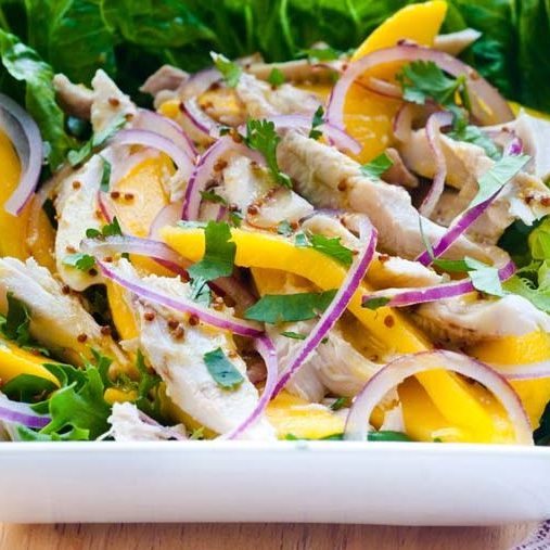 Chicken Mango Salad 
The perfect summer salad. It is so quick, easy and fresh. Everyone will love it. If you don’t have any leftover chicken, buy a cooked chook from the shop!
Prep time: 10 minutes
Serves: 4

https://peninsulakids.com.au/chicken-mango-salad/

#summersalads #easyeats