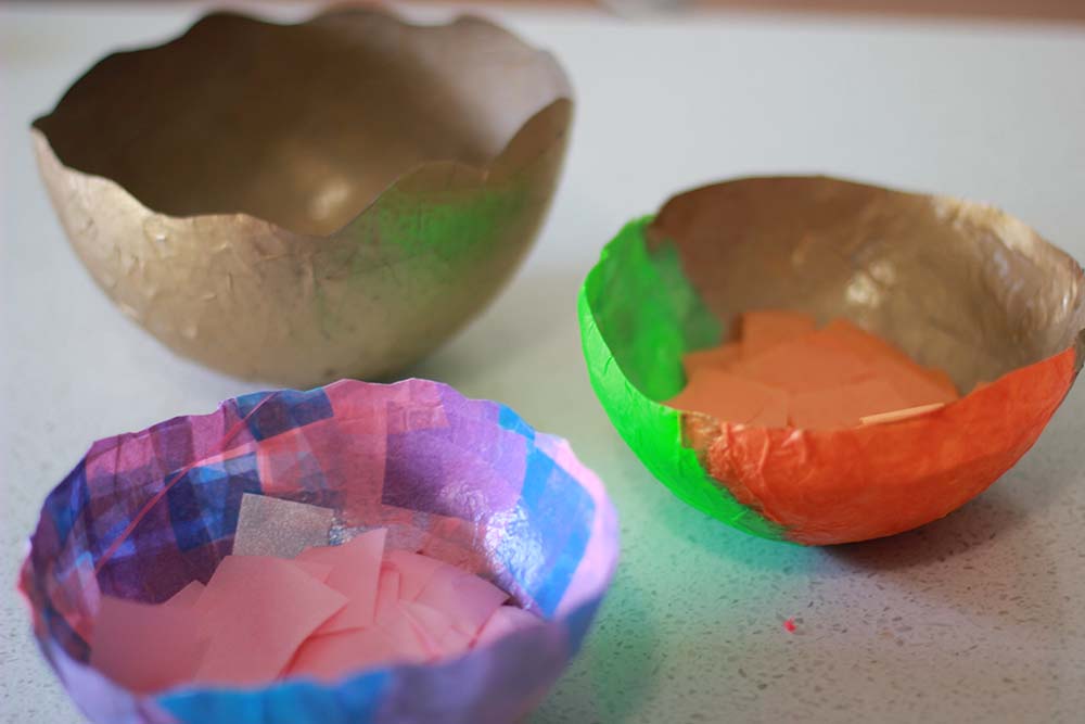 Make Tissue Paper Bowls, Easy, Inexpensive Craft