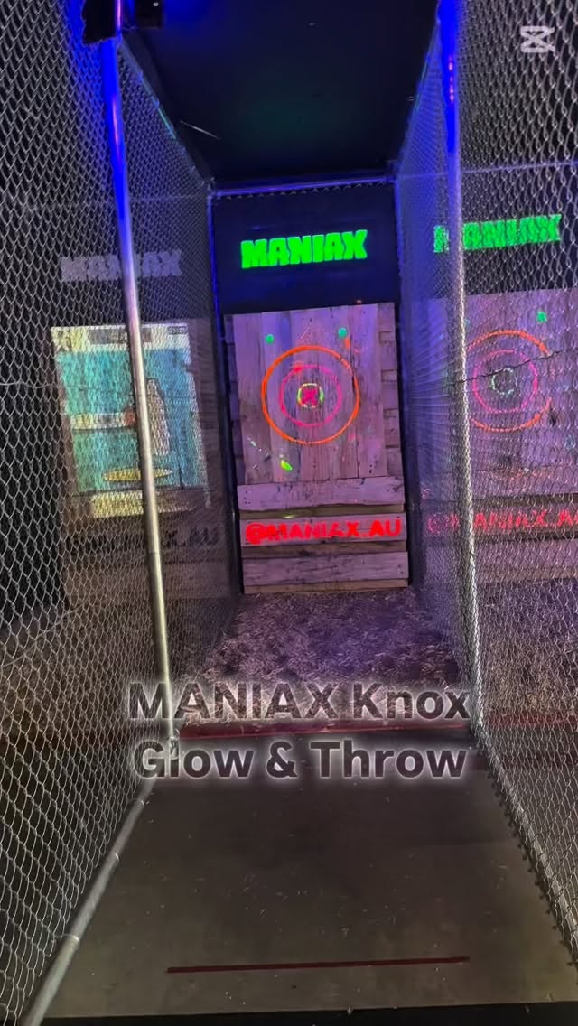 🪓This summer, MANIAX Knox is turning up the heat with Glow & Throw, an electrifying axe-throwing series where glowing targets, blacklights, and neon energy collide for the ultimate experience.
🎯 
After throwing and eating yummo pizza we headed off for some Chrissy shopping, haircuts and, of course, @timezonegames - at which point my hubby and I donned a couple of comfy chairs and waaaaaaaited. Lol. 🫣

#lovepeninsulakids #maniax #knox #axthrowing #shopping #saturday #bubbletea #familyouting❤️ #funwithteens #invited