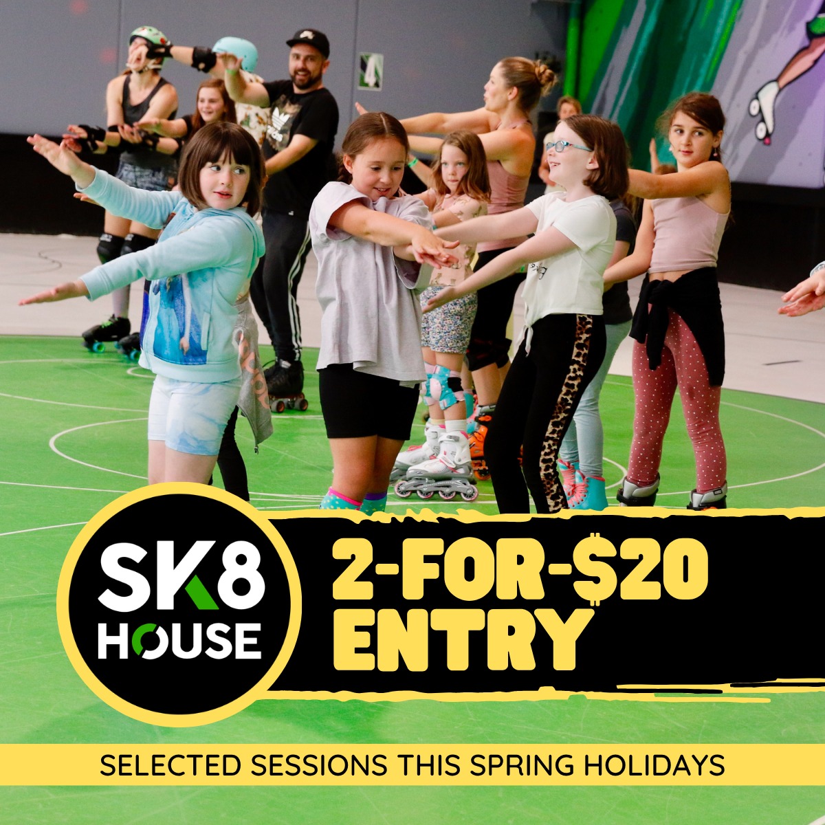 Bring a friend... skate for just $10 each!!

These Spring school holidays, @sk8houseau in Carrum Downs is offering 2-for-$20 entry to selected sessions on weekday afternoons. The perfect excuse for a fun day out with the kids, cousins or mates.

Spend less and skate more these school holidays - thanks to Sk8house!

Online bookings only & conditions apply

Find out more: https://www.sk8house.com.au/